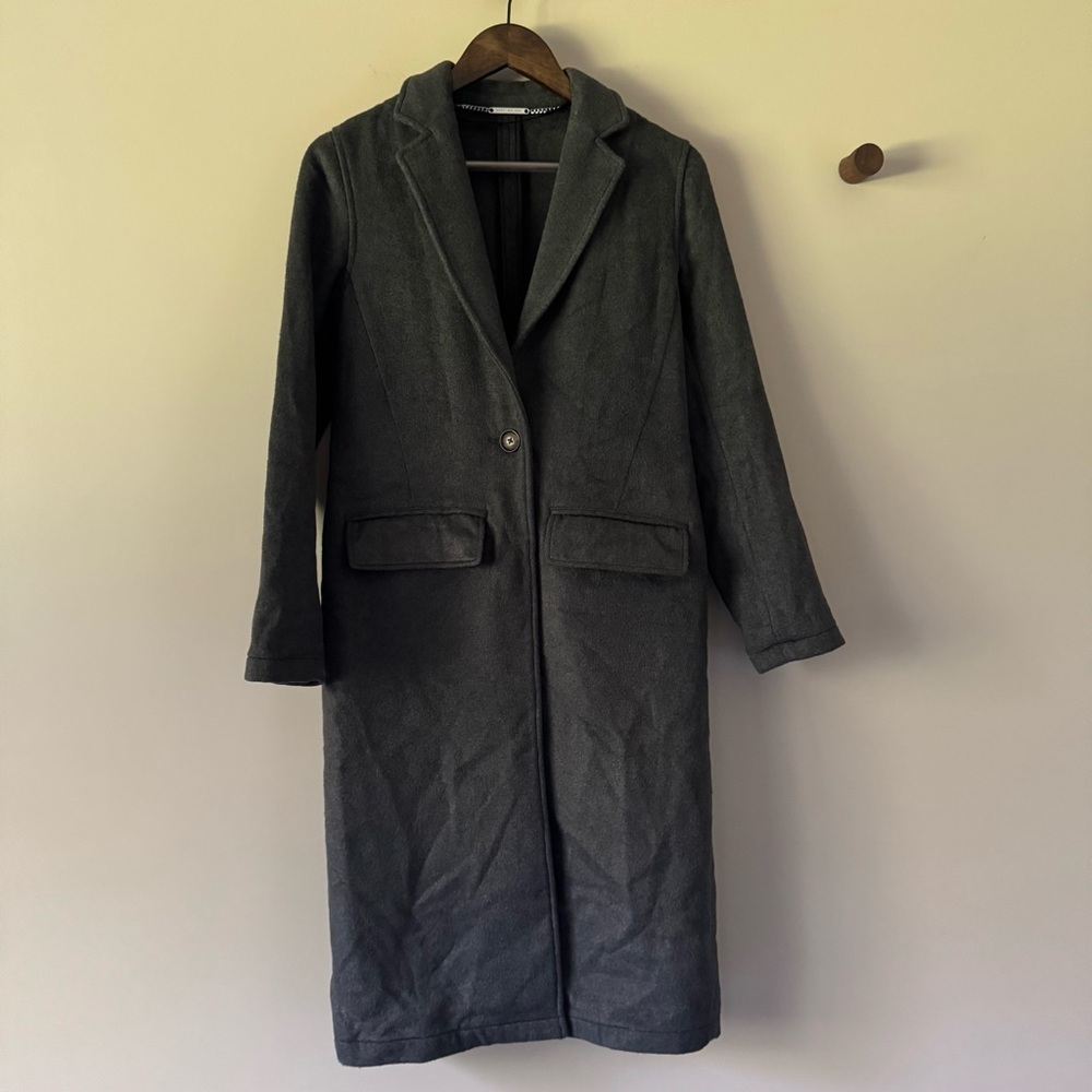 MARK NEW YORK BUTTON UP PEA COAT STEEL BLUE SIZE XS EUC